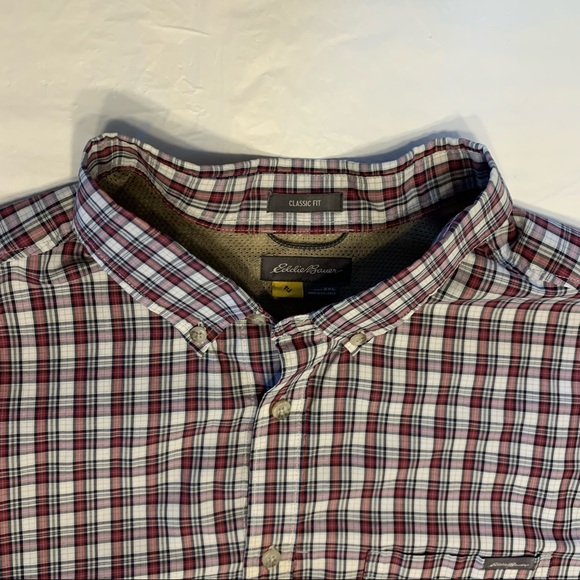 Eddie Bauer Classic Fit Plaid Roll Tab Button Down Outdoor Hiking Shirt Mens 2XL - Picture 2 of 8